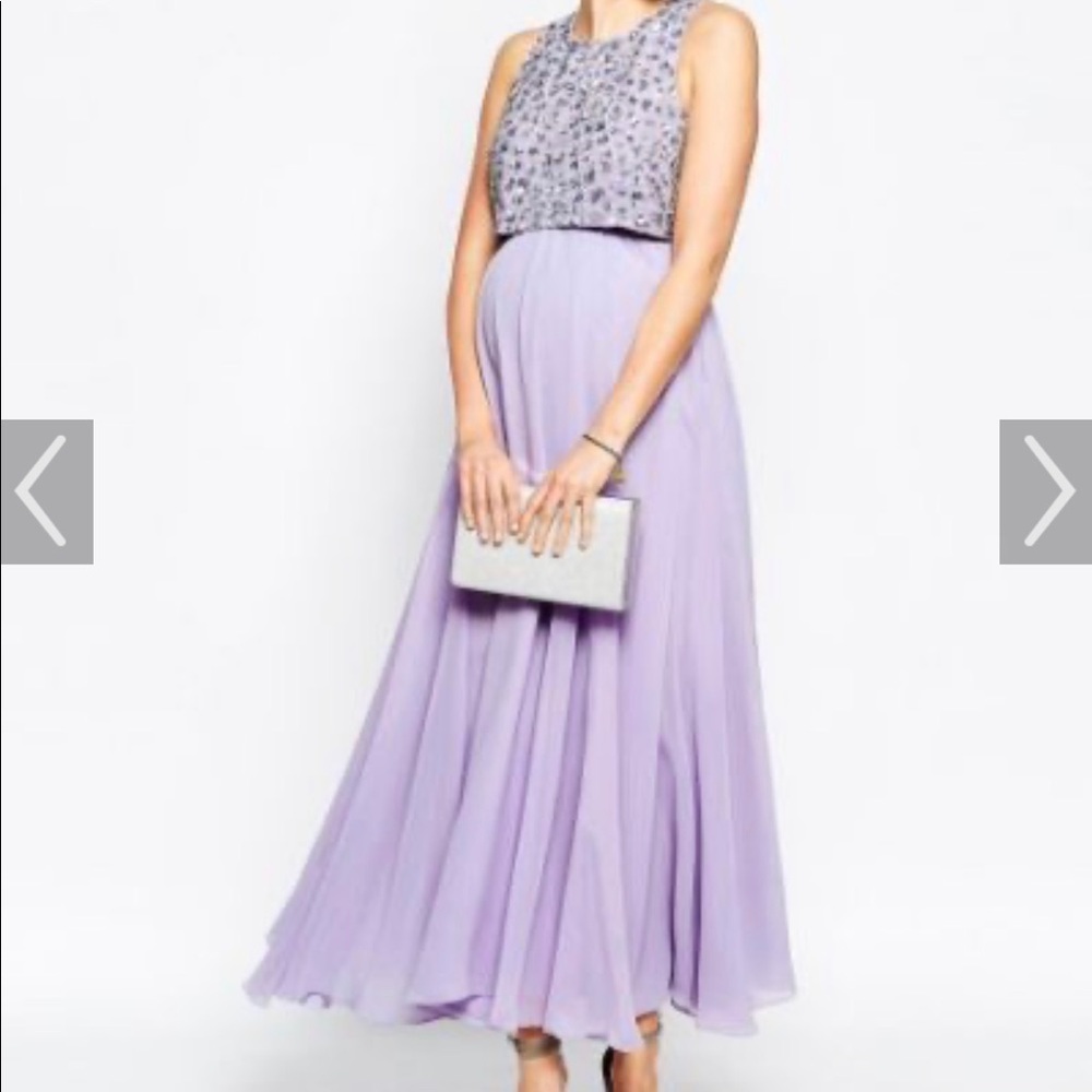 Maternity lilac bridesmaid down